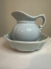 McCoy Pitcher And Bowl Stamped USA 7528 Baby Blue Color Excellent Condition