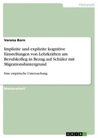 Verena Born | Implizite Und Explizite Kognitive Einstellungen Von LehrkräFten...