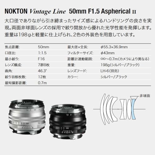 Voigtlander NOKTON Vintage Line 50mm F1.5 Aspherical I MC VM Lens