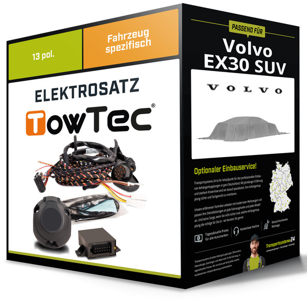 Elektrosatz 13-Pol Spezifisch für Volvo EX30 SUV 06.2023-Jetzt NEU Towtec-image