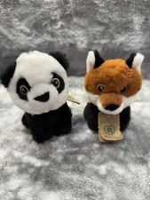 2 NWT Eco Nation Plushies - 5" Mini Fox Panda Plush Soft