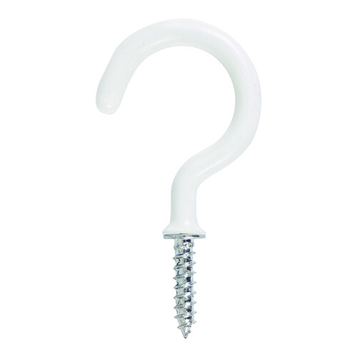 TIMCO Cup Hooks Round White - 38mm | Pack of 4