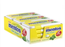 FULL BOX MENTOS CLEAN BREATH LEMON MINT SUGAR FREE CANDY PACK OF 12