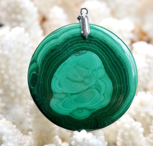 Malachite 177 carats - pendentif cabochon pierre naturelle - Congo / EX99 - Photo 1/2