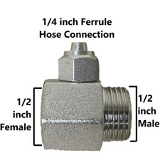 Chromed Brass, 7/8 In. Male 7/8" Female T-Adapter with 3/8" Attachment