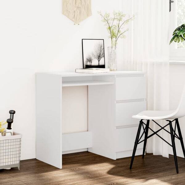 Bureau blanc 90x45x76 cm pour gagner de la place dans une chambre