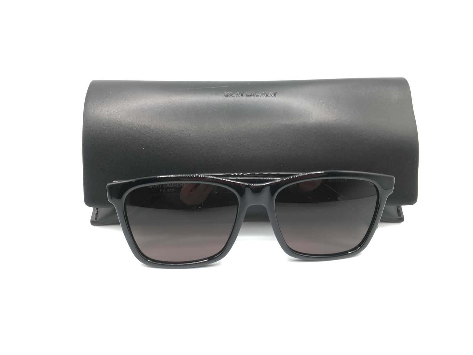 Saint Laurent SL318 Men's Black Frame Black Lens Square Sunglasses 56MM