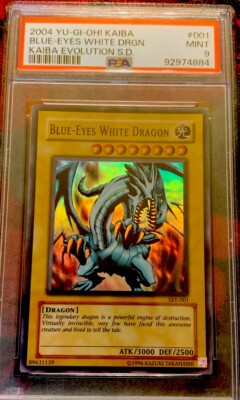 2004 YU-GI-OH! SKE-001 BLUE-EYES WHITE DRAGON-PSA 9 -SUPER RARE