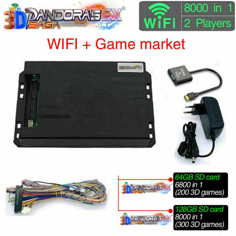 3D Pandora wifi Saga EX Box 8000 in 1 DIY Kit for Arcade
