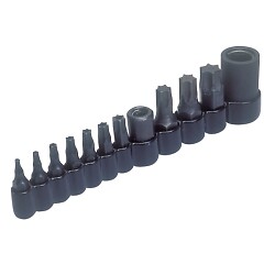Lisle 26530 Torx-Bit-Set Mit Haltern – Sicher Gegen Verrutschen – Für Schrauben T10 Bis T55 – Ideal Für Heimwerker & Profis