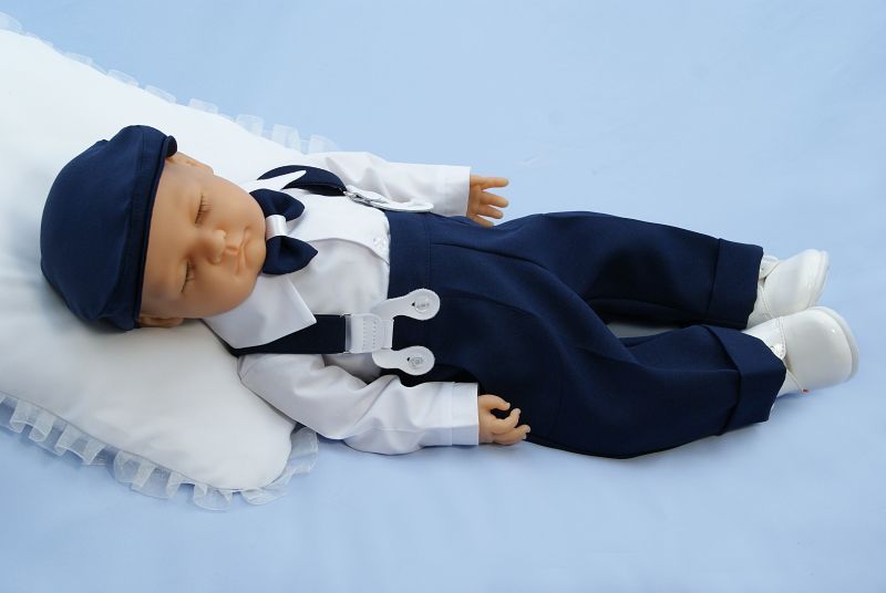 Baby Boy Formal Pageboy Outfit Little Gentleman Braces White Shirt Hat