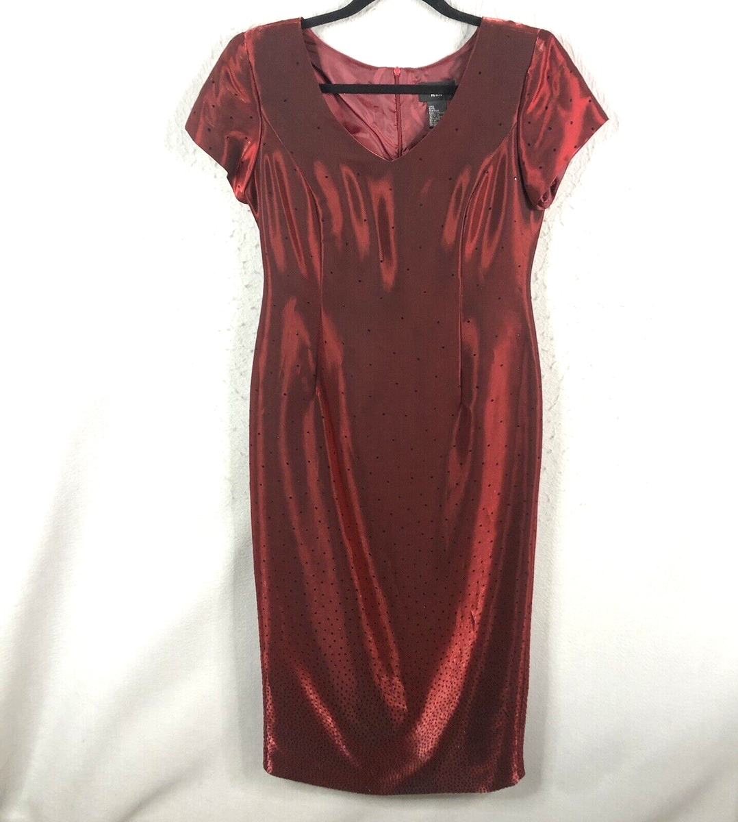 Virgo Dress Womens 6P Petite Red Satin Black Ombre Dots Y2K Fairy Retro  Formal | eBay