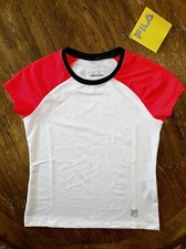 Fila NWT Girls Sz M 8-10 White/Pink Swim Top W/ PerformaEnergy  PerformaGuard