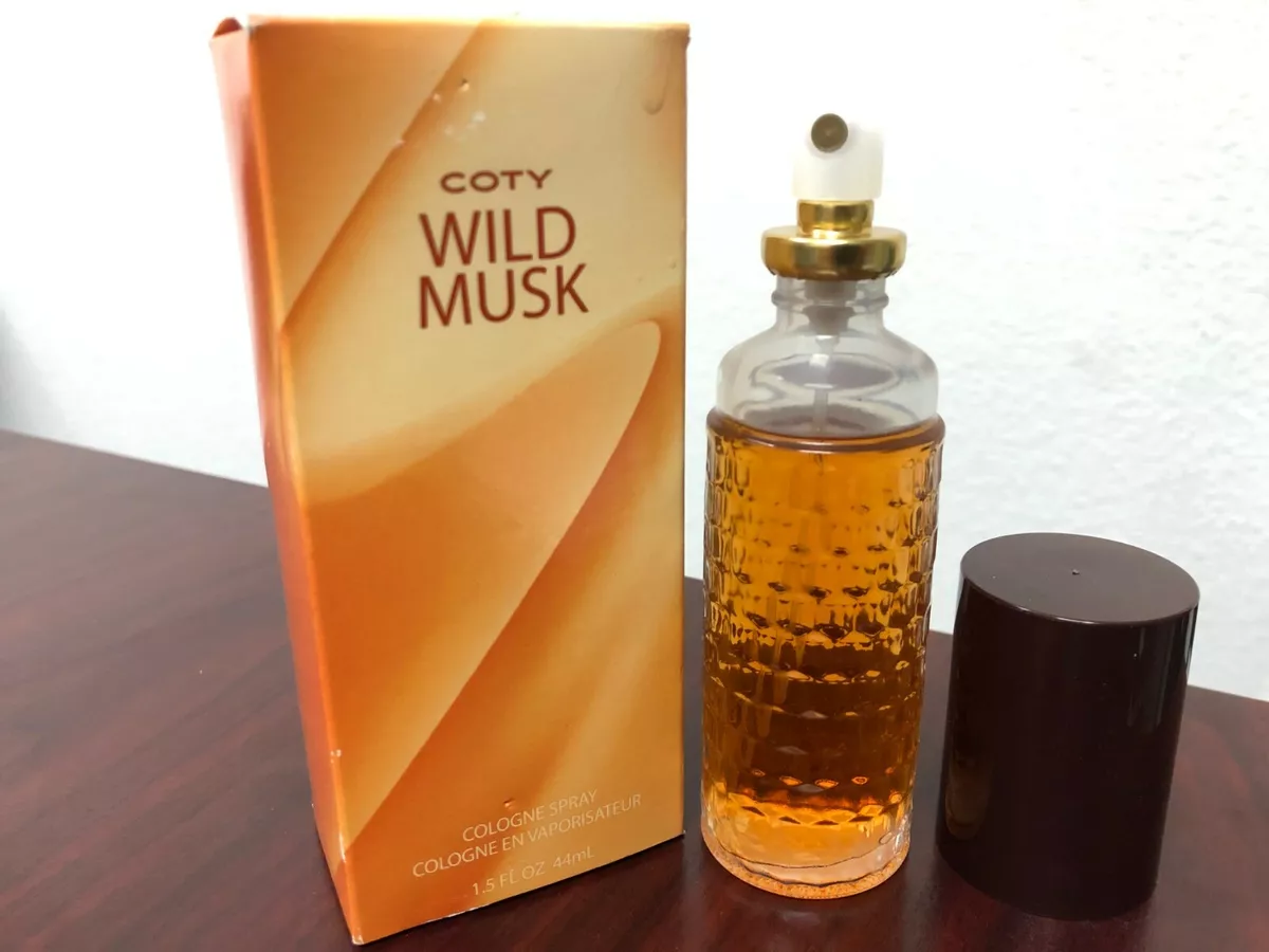 WILD MUSK by COTY 1.5 FL oz 44 ML Cologne Spray Bottle With Diamond Cut Shape