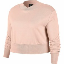 Nike Dri-Fit Fleece 2X Training CROP Sweatshirt PINK Plus Size 2X NWT MSRP 55