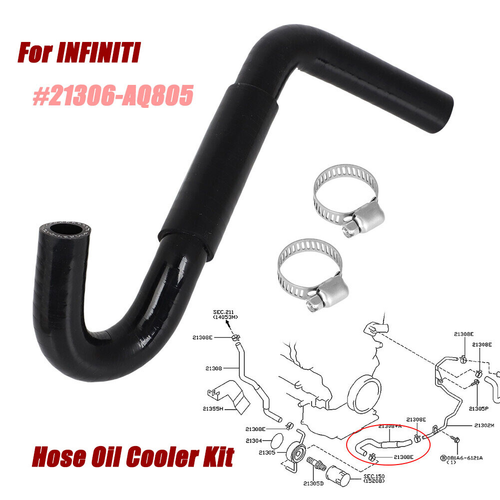 Hose Oil Cooler w/ Clamps For Nissan INFINITI M35 G35 FX35 21306AQ805 200308 eBay