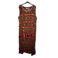 R&K Originals Women's Tribal Print Shell Embroidered Sleeveless Dress Size 20W