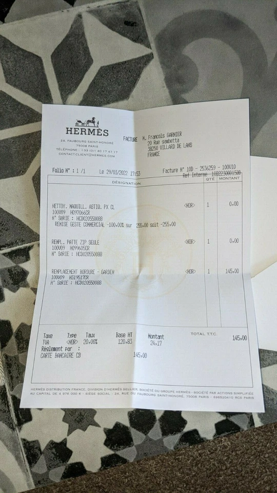 Hermes Paris, sac balle de Golf vintage, nettoyé et bordures refaites par Hermès - Photo 3/4