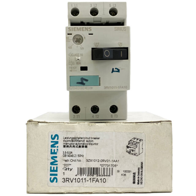 Siemens 3RV1011-1FA10 Disjoncteur 3-Pole 3.5-5.0A USA