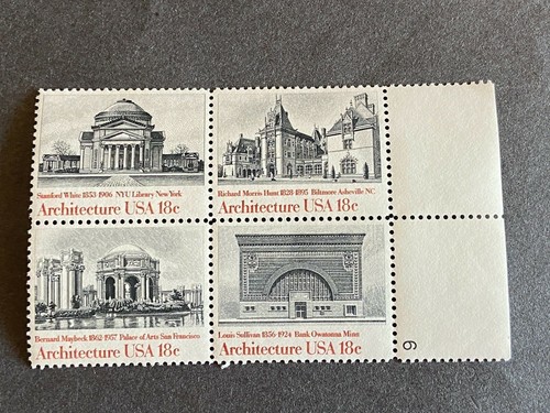 US Stamp 18 Cent Architecture SC #1931 Block 4 MNH
