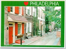 Philadelphia Pennsylvania Elfreths Alley Quaint Street Colonial Heart Postcard