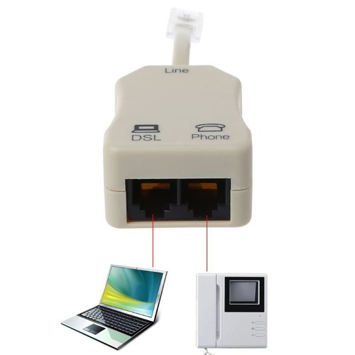 Rj11 ADSL Interfacce Telephone Phone Fax In-Line Splitter Filter for Networking - Photo 3/8