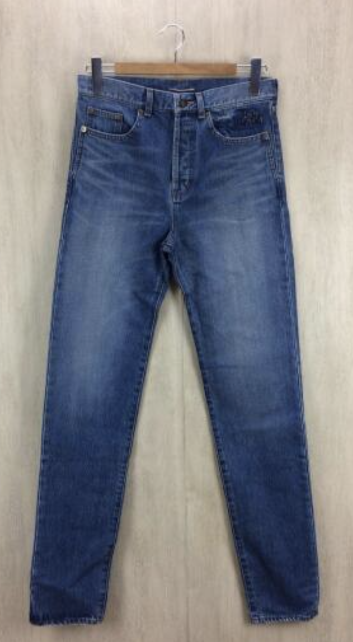Jeans Saint Laurent dritto denim 466235 Y883L ricamato taglia 31