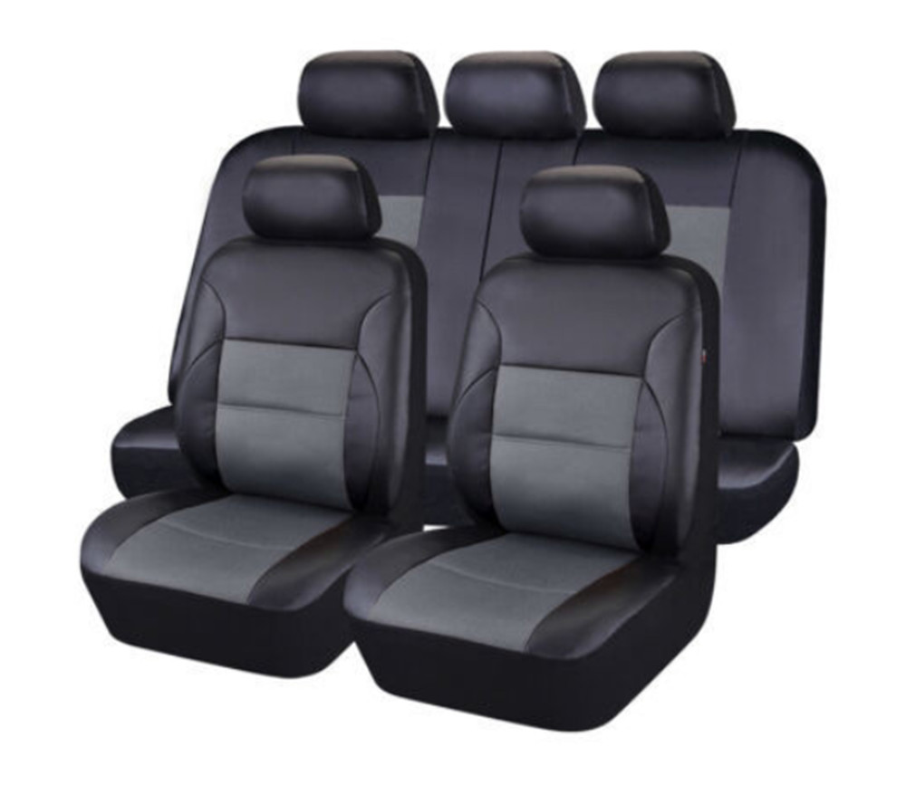 Car Seat Cover Protector 9Pcs PU Leather Full Set Front Rear Cushion Accessories