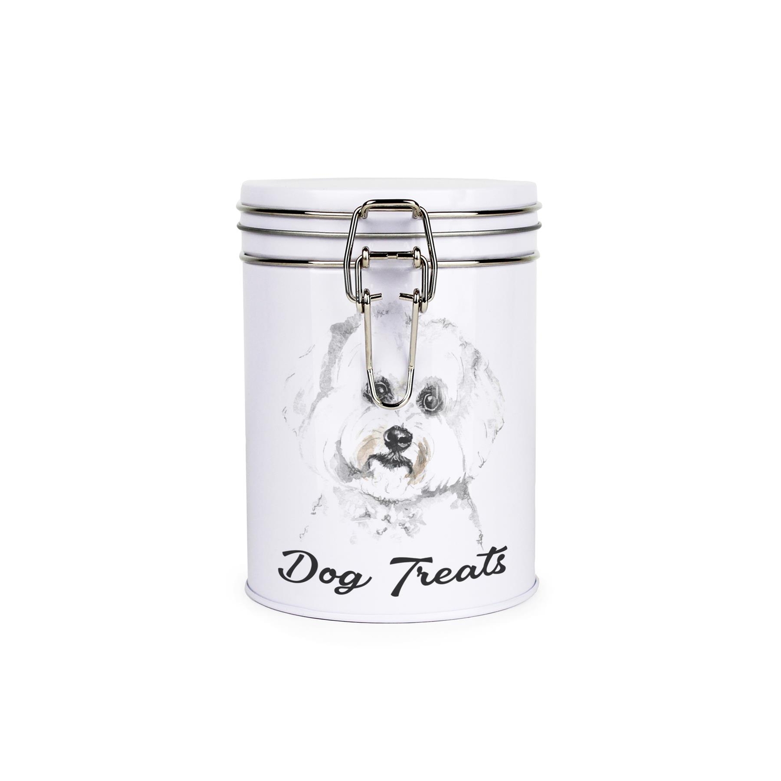 Bichon Frise Dog Treats Canister - Novelty Dog Themed Storage Gift Tin