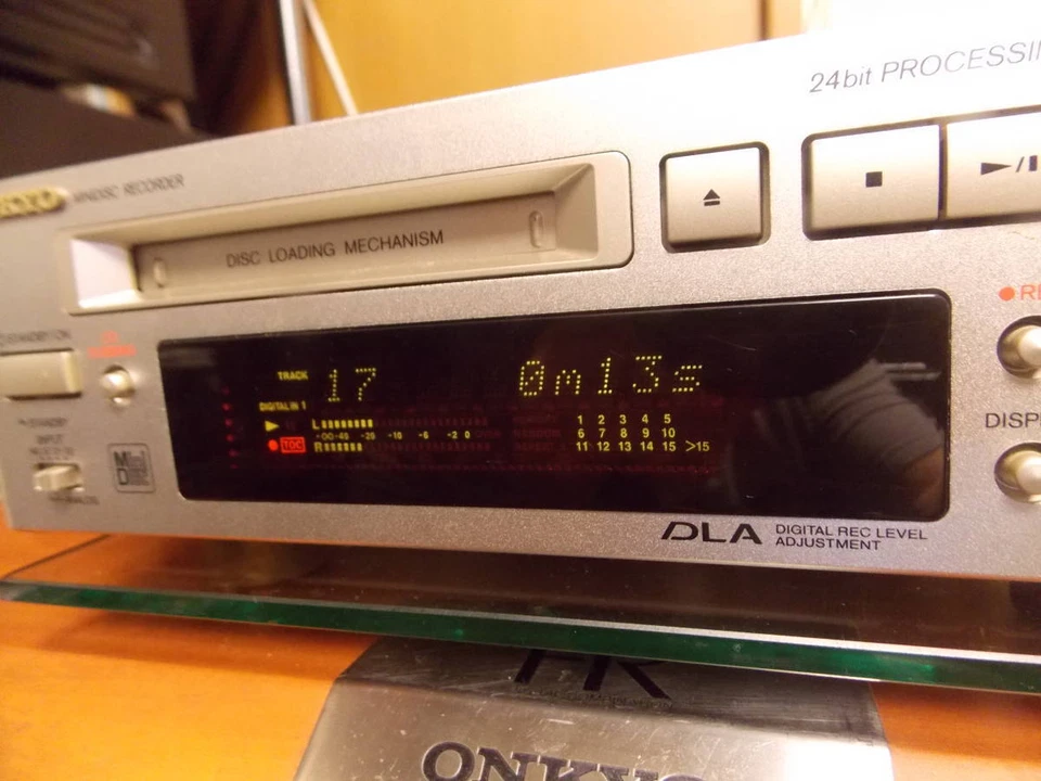 Onkyo Md Mini Disque Enregistreur MD-105X Haute Vitesse Système Audio Argent Usé - Photo 2/3