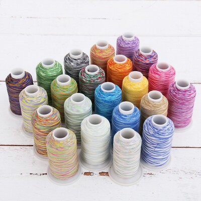 Threadart 100% Cotton Variegated Thread Set | 22 Cones All Colors | 600M Cones