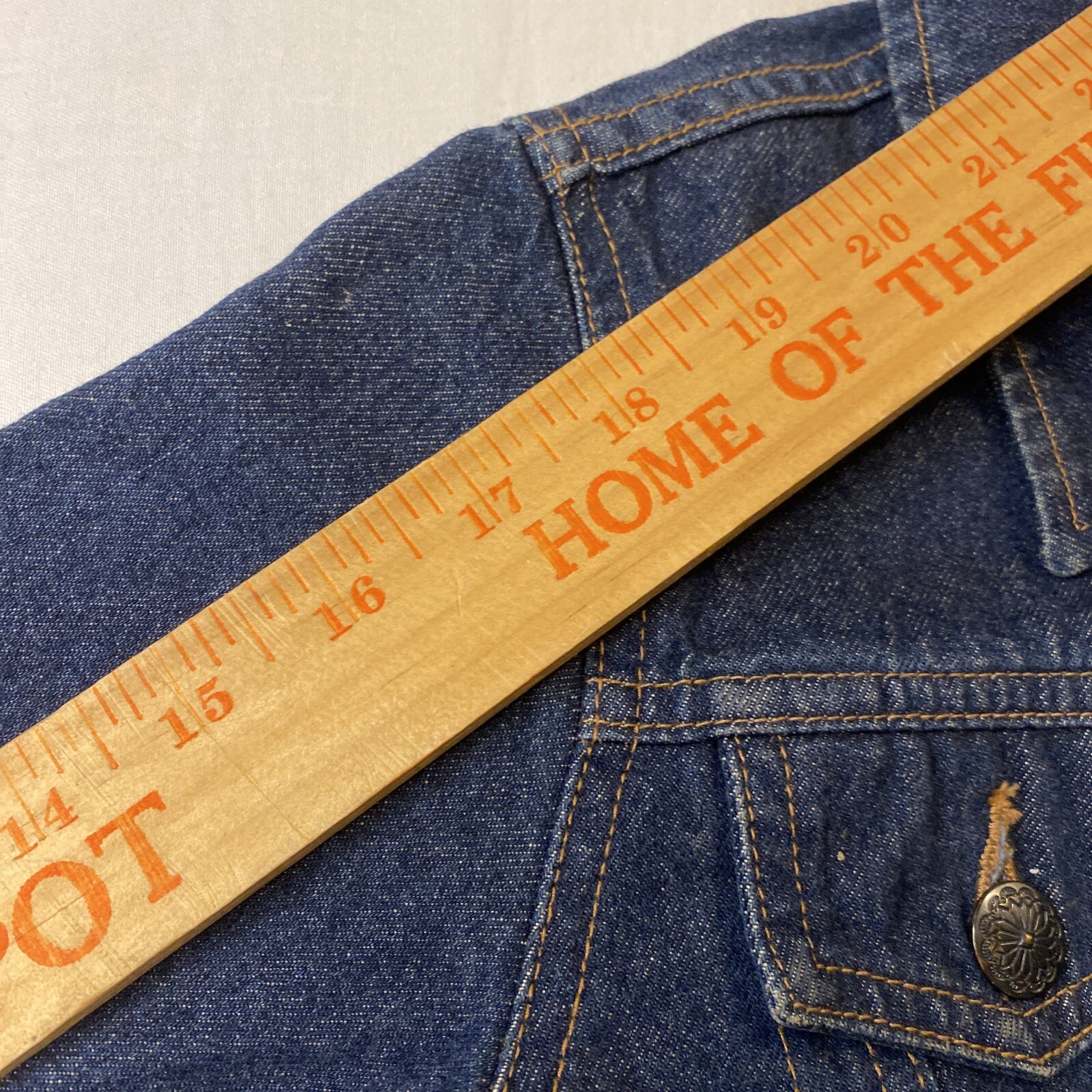 Youth Jean Jacket Girls 7/8 M Dark Wash Flower Detail Buttons Jona Mitchell image 9