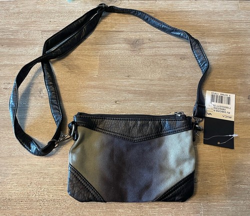 RVCA Khaki Green Black Dye Shoulder Bag Small Zipper Handle BNWT Vimana Olive - Picture 6 of 9