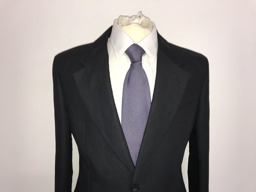 EMPORIO ARMANI - TRAJE DE LINO NEGRO LISO PARA HOMBRE - 40 Reg - W34 L35 - PIERNAS ANCHAS - Imagen 3 de 12