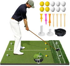Dual Turf Golf Mat Practice Outdoor Indoor, 5 X 4 Ft Golf Hitting Mat with Golf