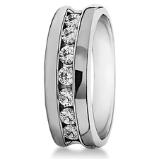 Mens Anniversary Band With 3.50Ct White Multi Round Moissanite In 935 Silver 