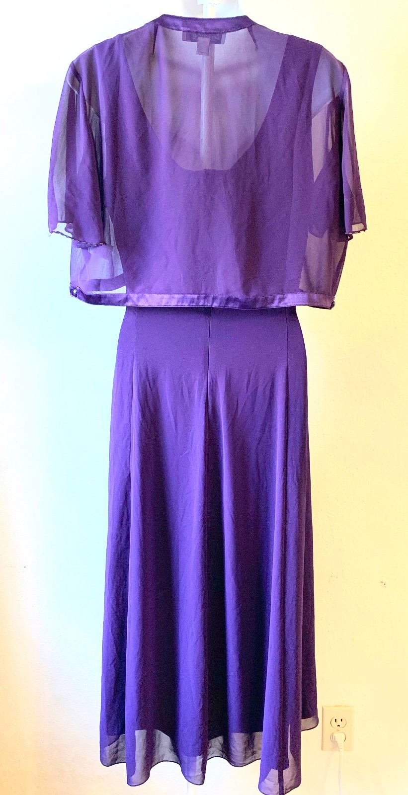 Coldwater Creek Sz 12 2pc Beaded Purple ALine Sleeveless Party Dress