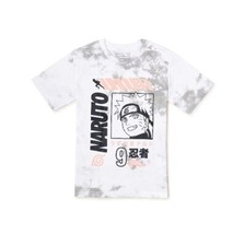 Naruto Shippuden Boys Tshirt Crew Neck Short Sleeve White/grey Size XS - XXL