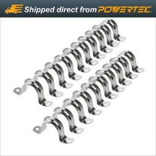POWERTEC 71663 1-1/4" Pipe Strap Clamp Hanger Set for 32mm OD Pipes, 20pcs