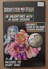 Monster High 16 Valentines with 16 glow stickers