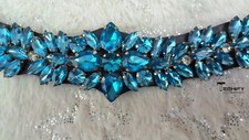Bling Sapphire Crystal leather Browband Full, cob, xfull Black & brown leather