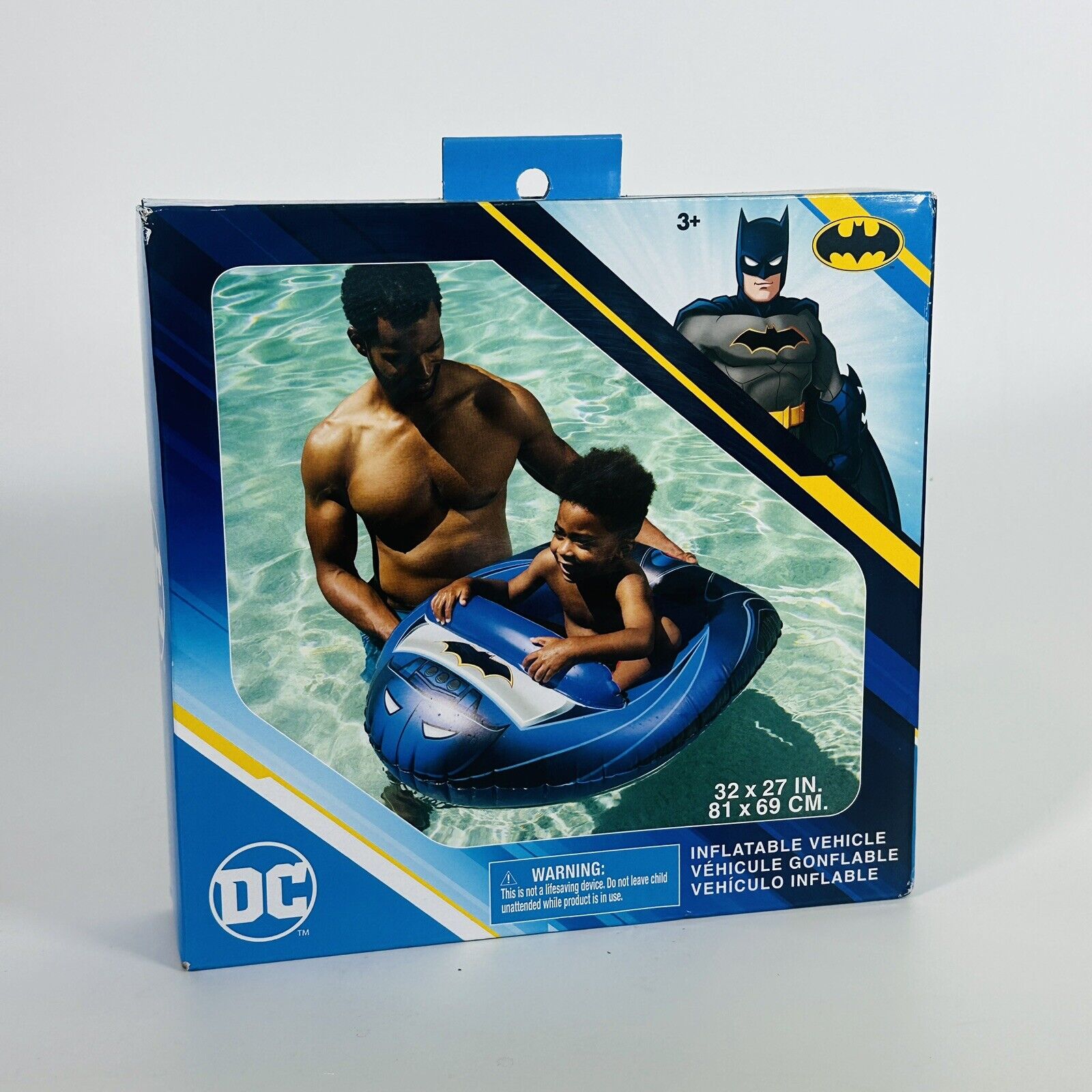 DC Batman Inflatable Water Pool Boat Vehicle Swimways 32"X27" Age 3+ New *SEALED