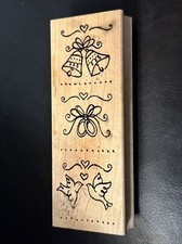 Great Impressions Wedding Rbons Birds Doves Hearts Rubber Stamp H134 Wood