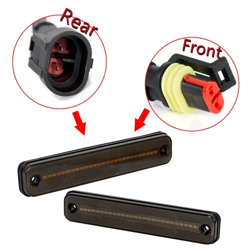 4x Smoked Led Front & Rear Amber Red Side Marker Lights For Hummer H2 2003-2009 - Picture 13 of 17