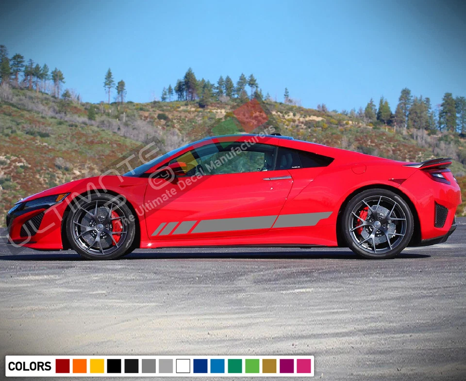 Juego de calcomanías adhesivas rayas para piezas de panel de carrocería Acura NSX carrera de resistencia 2018 2019 Foto 4 de 4