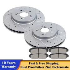 Front Slotted Rotors Discs & Brake Pads Brakes Kits for Honda CR-V Crosstour AWD