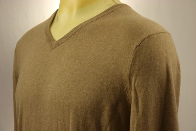 mens tan v neck sweater