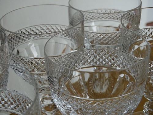 SAINT LOUIS SIX BICCHIERI ACQUA CONTINENTALE VINTAGE CRISTALLO TRIANON altezza 5,50" - Foto 7 di 15