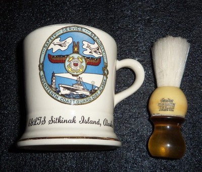 Vintage Coast Guard Occupational Shaving Mug Sitkinak Island Alaska