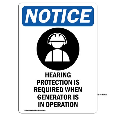 Hearing Protection With Symbol OSHA Notice Sign Metal Plastic Decal